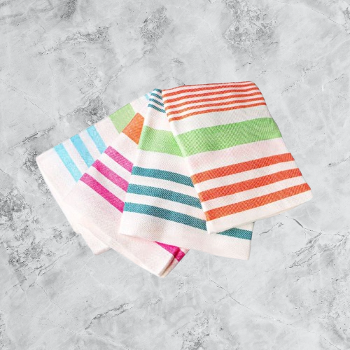 دستمال طرح خط پهن ریشه دار